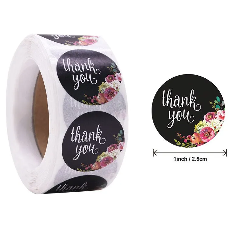 500pcs 1inch Thank You Stickers Round Seal Label Stationery Stickers Wedding Birthday Party Decoration Handmade Christmas Gifts