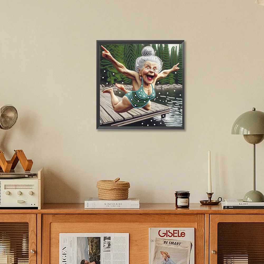 Diamond Painting - Partial Special Shaped Drill - Granny(Canvas|30*30cm)