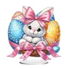 (US Only)2D Flat Easter Bunny Egg DIY Double-Sided Diamond Painting Desktop Decorations