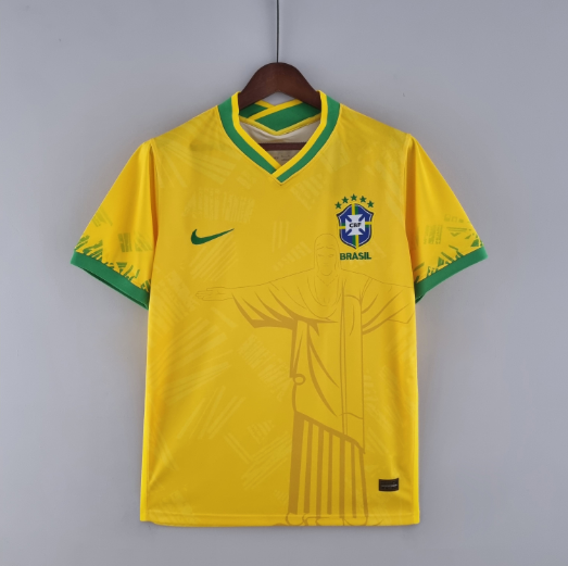 2022 Brazil Classic Yellow Football Shirt Thai Quality