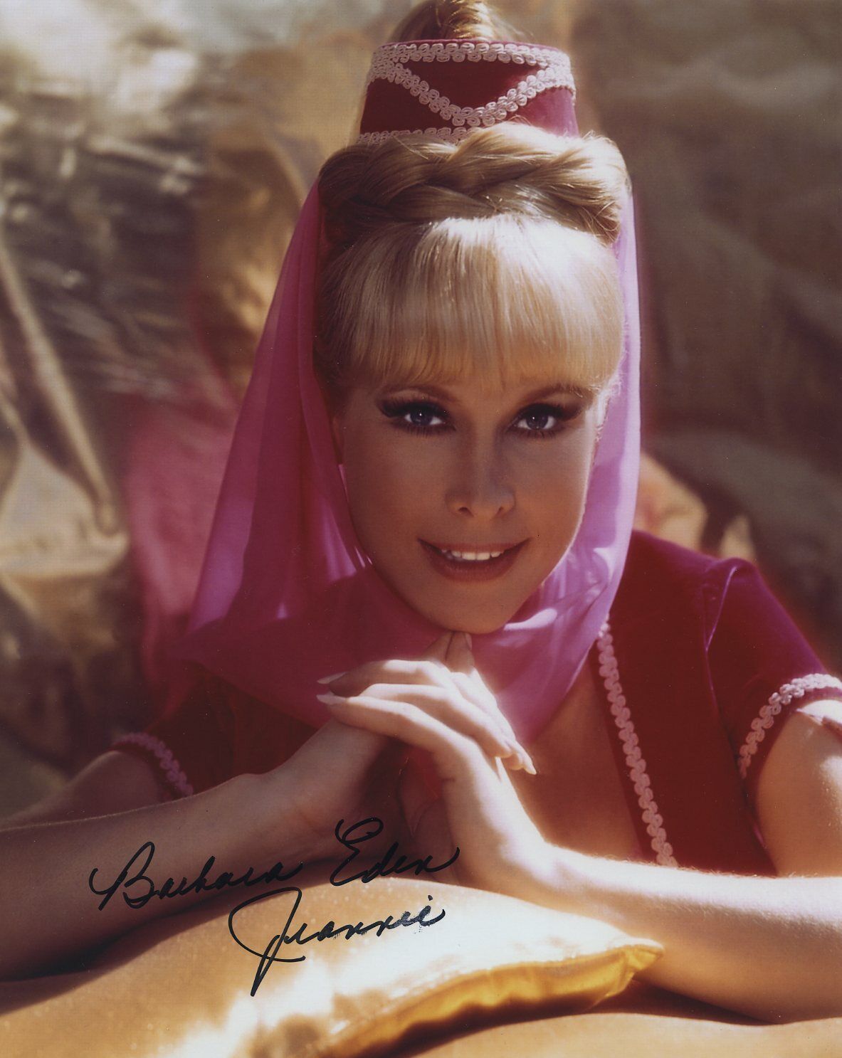 BARBARA EDEN SIGNED AUTOGRAPHED I DREAM OF JEANNIE COLOR Photo Poster painting