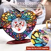 DIY Special Shape Diamond Painting Wooden Heart Shape Desk Ornament Decor Kit