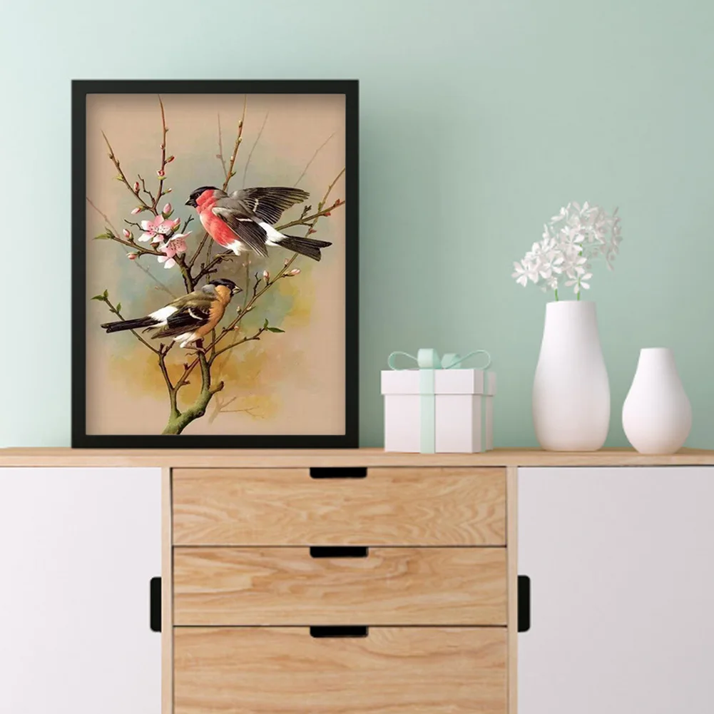 11CT Full Stamped Cross Stitch - Birds on Branches(Canvas|40*50CM)