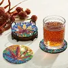 8pcs DIY Diamond Painting Coaster Kit With Holder - Maple Leaf
