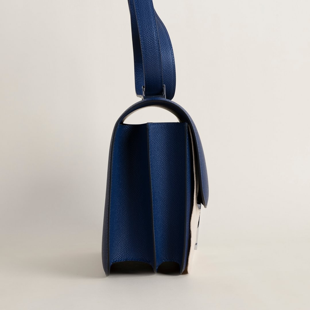 Constance 24CM Epsom 73 Bleu sapphire PHW