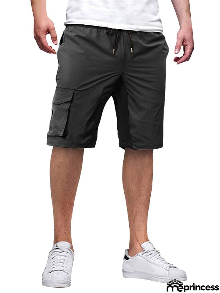 Male Contrast Color Drawstring Casual Summer Shorts