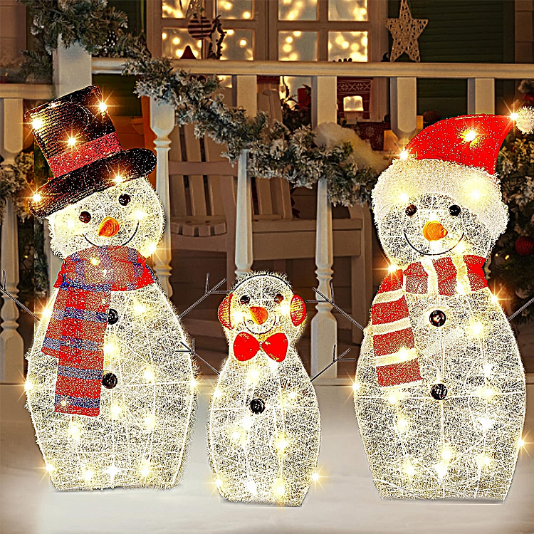 🔥kukelife🔥LED 3-Piece Snowman Family Set