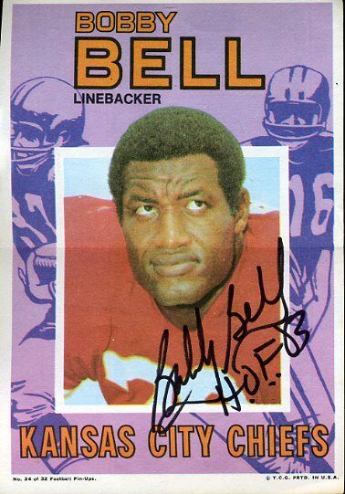 Bobby Bell Signed Jsa Cert Sticker Topps Poster Authentic Autograph