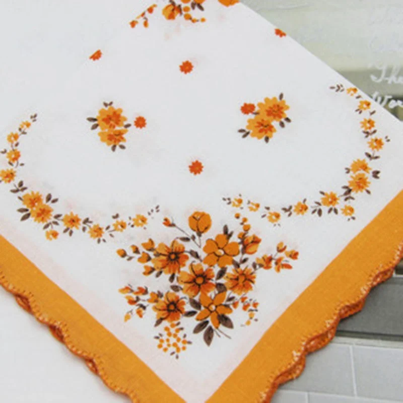 Handkerchiefs Women Printing Cute Square Towel Pocket Womens Elegant Simple Wipe Sweat Soft Cotton Trendy Casual Ladies 2020 New