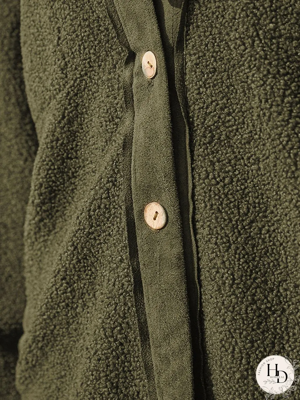 Fleece Patchwork Solid Color Hooded Long Sleeve Coat