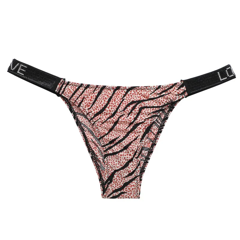 Sexy Women Panties Crystal Rhinestone Underwear Thongs Low Rise Fashion Tanga for Female Push Up Lingerie Sexy Leopard Pantys