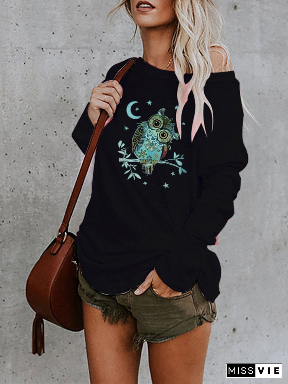 Long Sleeve Shift Floral-Print Tops