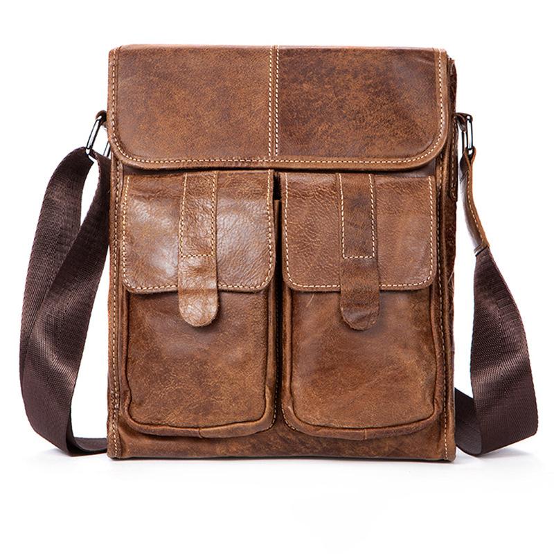 Fashion Vintage Messenger Bags Durable Leather Shoulder Bags
