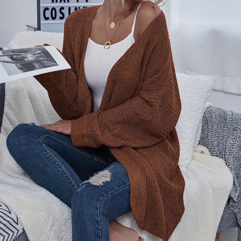 Women Loose Warm Casual Knit Simple Retro Cardigan