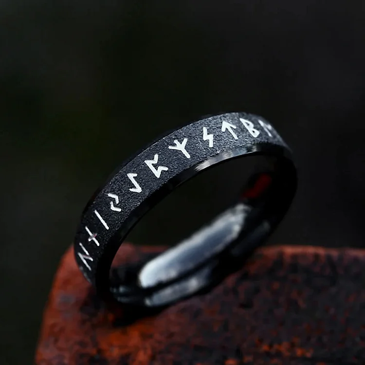 Coutureaura Round Simple Viking Rune Ring