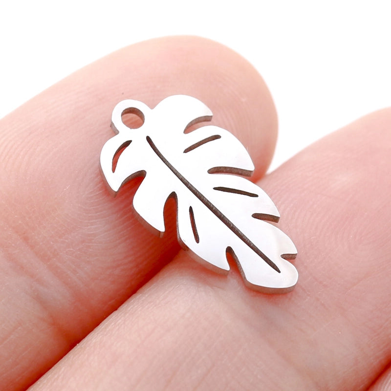 5 PCS/Package 304 Stainless Steel Leaf Four Leaf Clover Ginkgo Leaf Pendant Jewelry Accessories