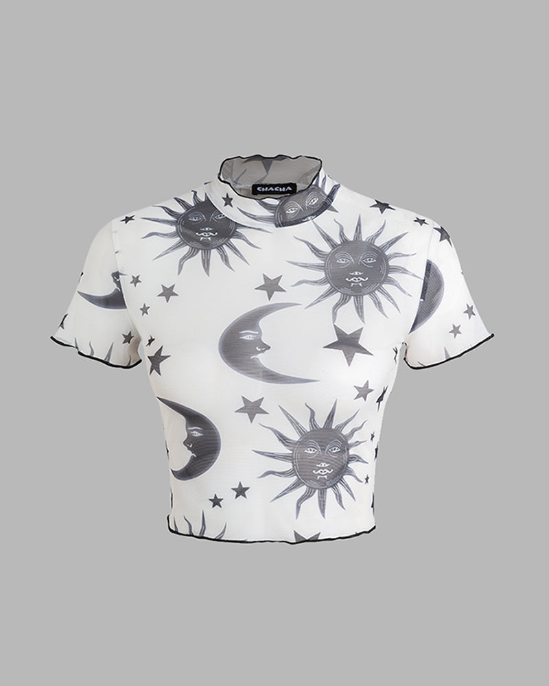 sun and moon mesh top