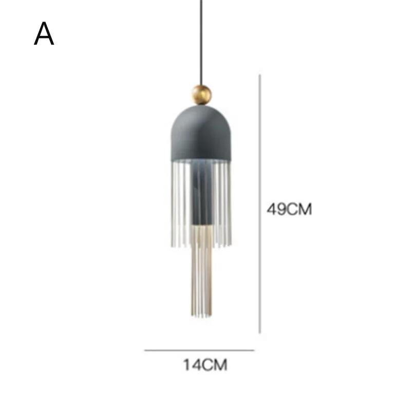 Modern LED Fringed Glass Pendant Lights Lighting Nordic Loft Art Restaurant Pendant Lamp Living Room Indoor Decor Light Fixtures