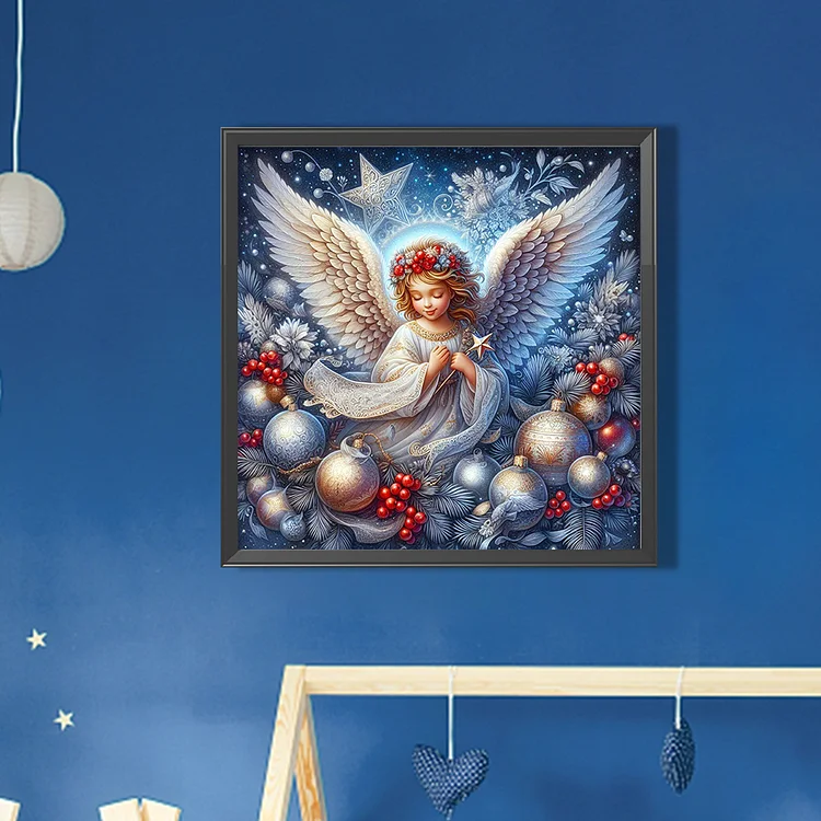 Full Drill Diamond Painting with Frame / 30x40cm / Round Crystals / Wall Art  Decor - Angel Girl YSG3076