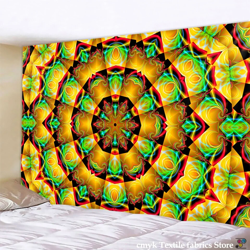 India Mandala Tapestry Wall Hanging Boho Decor Wall Cloth Tapestries Psychedelic Hippie Night Moon Tapestry Mandala Wall Carpet