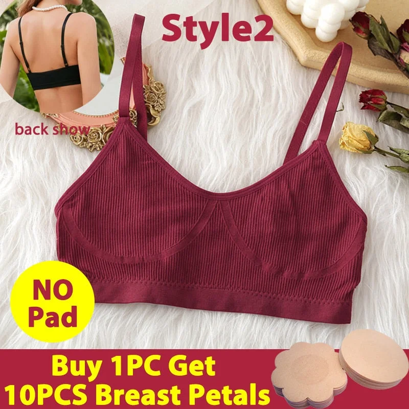 Women Tank Top Push Up Bra Tube Tops Seamless Brassiere Crop Top Sexy Lingerie for Female Underwear Intimates Backless Bralette