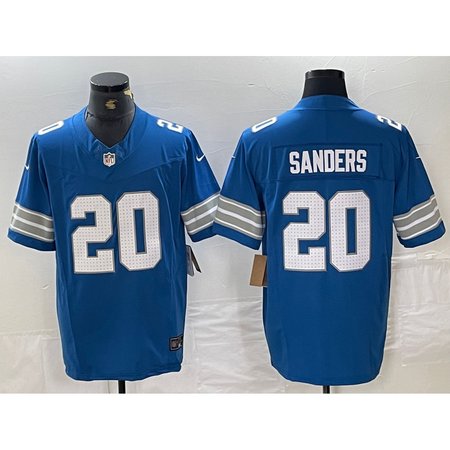 Detroit Lions  Home Game Jersey Blue #20 Barry Sanders Mens