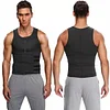 Men Body Shaper Sauna Vest Waist Trainer Double Belt