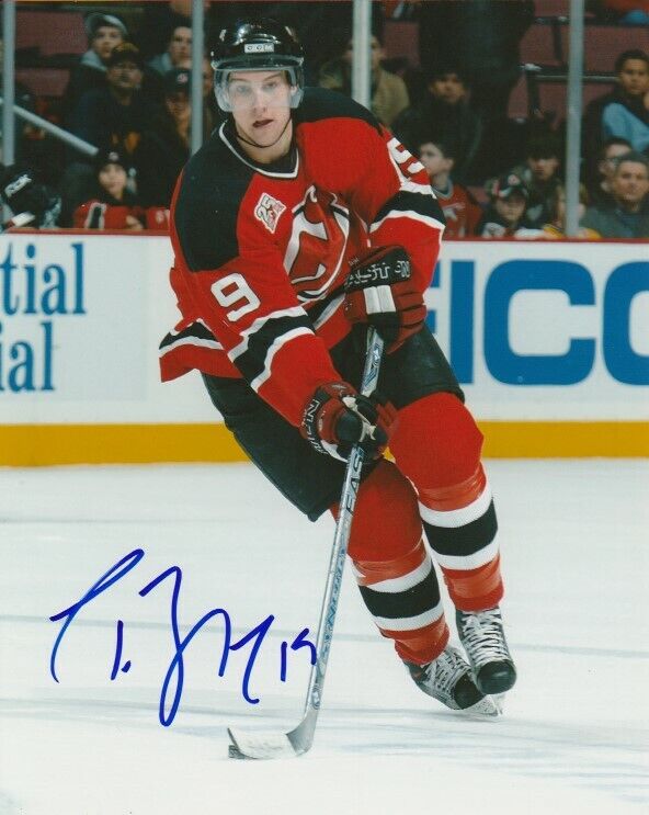 TRAVIS ZAJAC SIGNED NEW JERSEY DEVILS 8x10 Photo Poster painting #1 Autograph