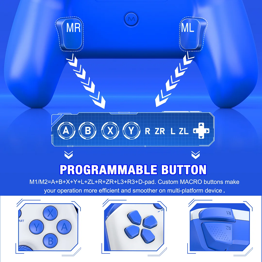 DinoFire Wireless Controller Replacement for Nintendo Switch Controller for Switch/Switch Lite/OLED(Orange)