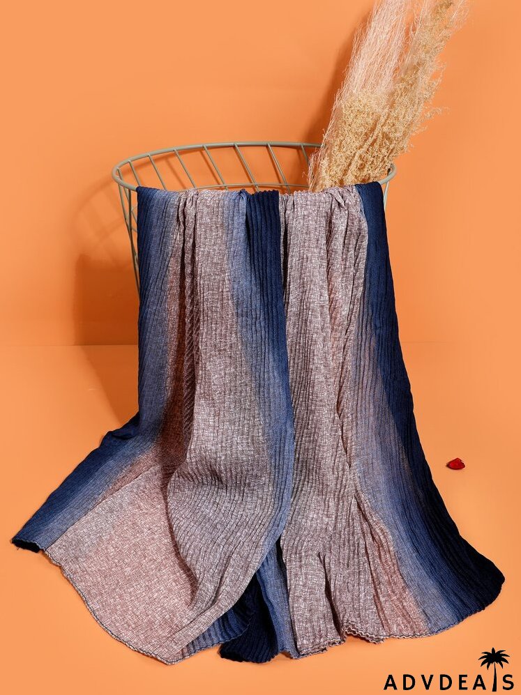 Color Block Pleated Scarf