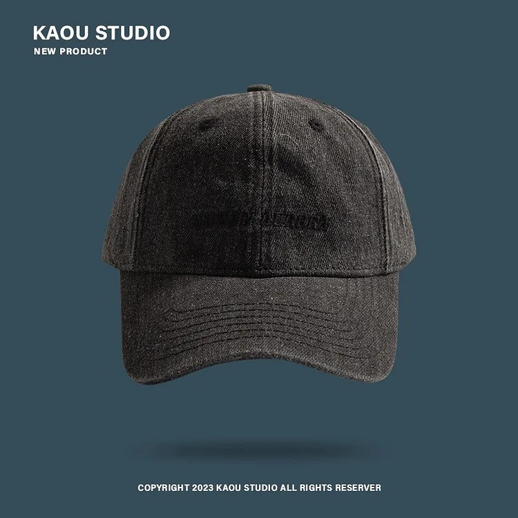 Retro Washed Denim Peaked Cap Womens American All-Matching Embroidered Mens Baseball Cap Summer Sun Hat