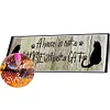 (80*30cm)Cat Saying - Full Square Drill Diamond Painting