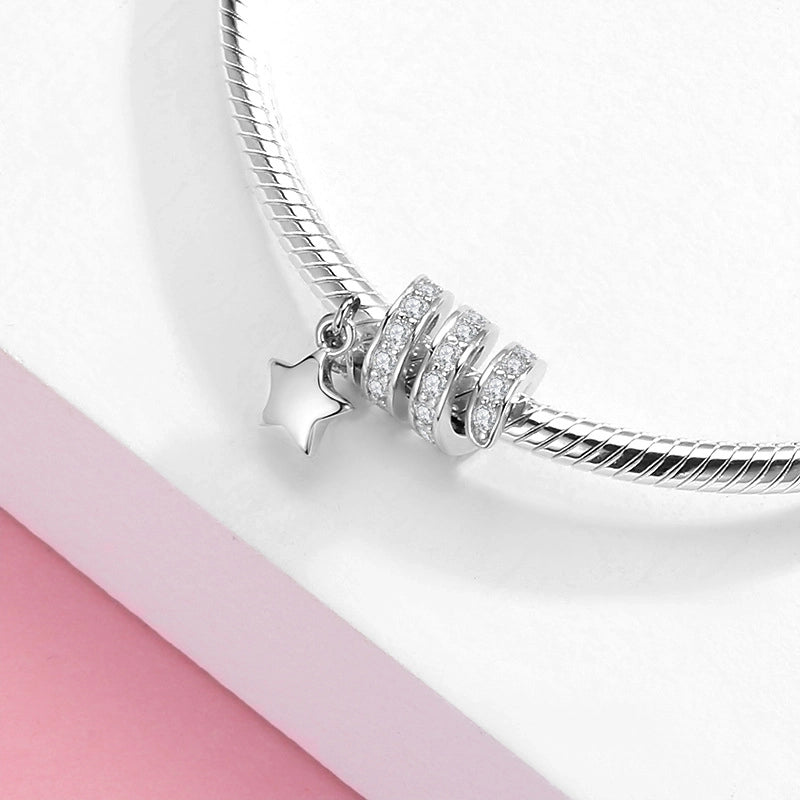 1 Piece 925 Sterling Silver Rhinestones Star Pendants Jewelry Accessories2