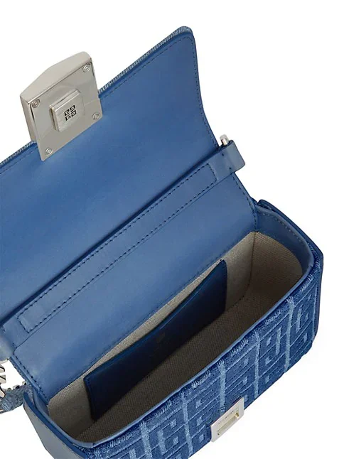 Givenchy Small 4G Bag In 4G Denim With Chain