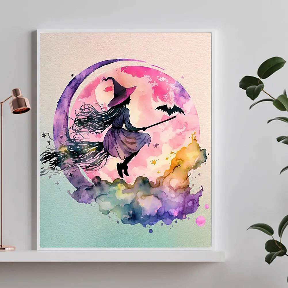Full Round Diamond Painting 40*50cm - Flying Witch