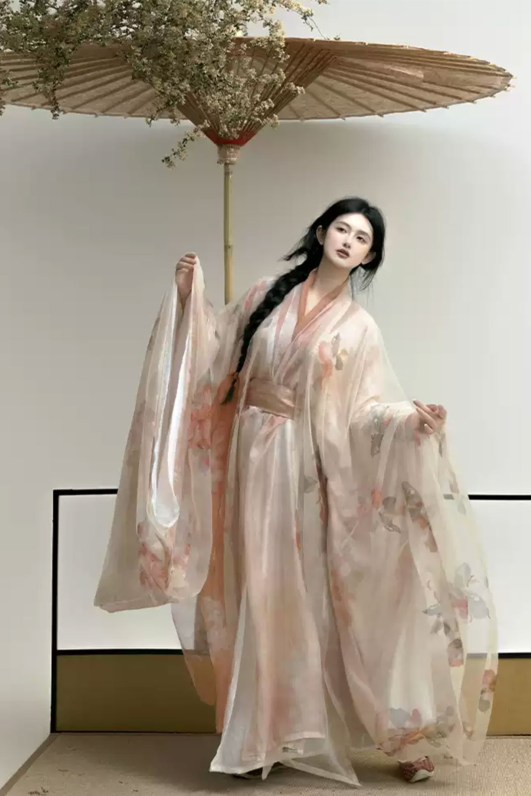Song Dynasty Pink Hanfu Dress with Straight Hem and Cool Elegant Style - fuguangzui 浮光醉 Stupa Stones