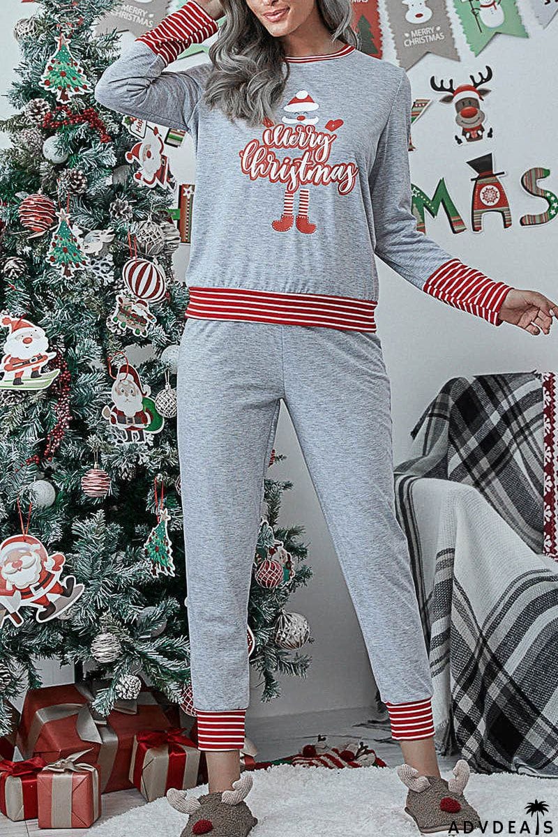 Fashion Living Print Patchwork O Neck Two Pieces