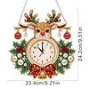 Acrylic Special Shape Xmas Deer Diamond Pearl Painting Clock Handicraft Hanging Kit