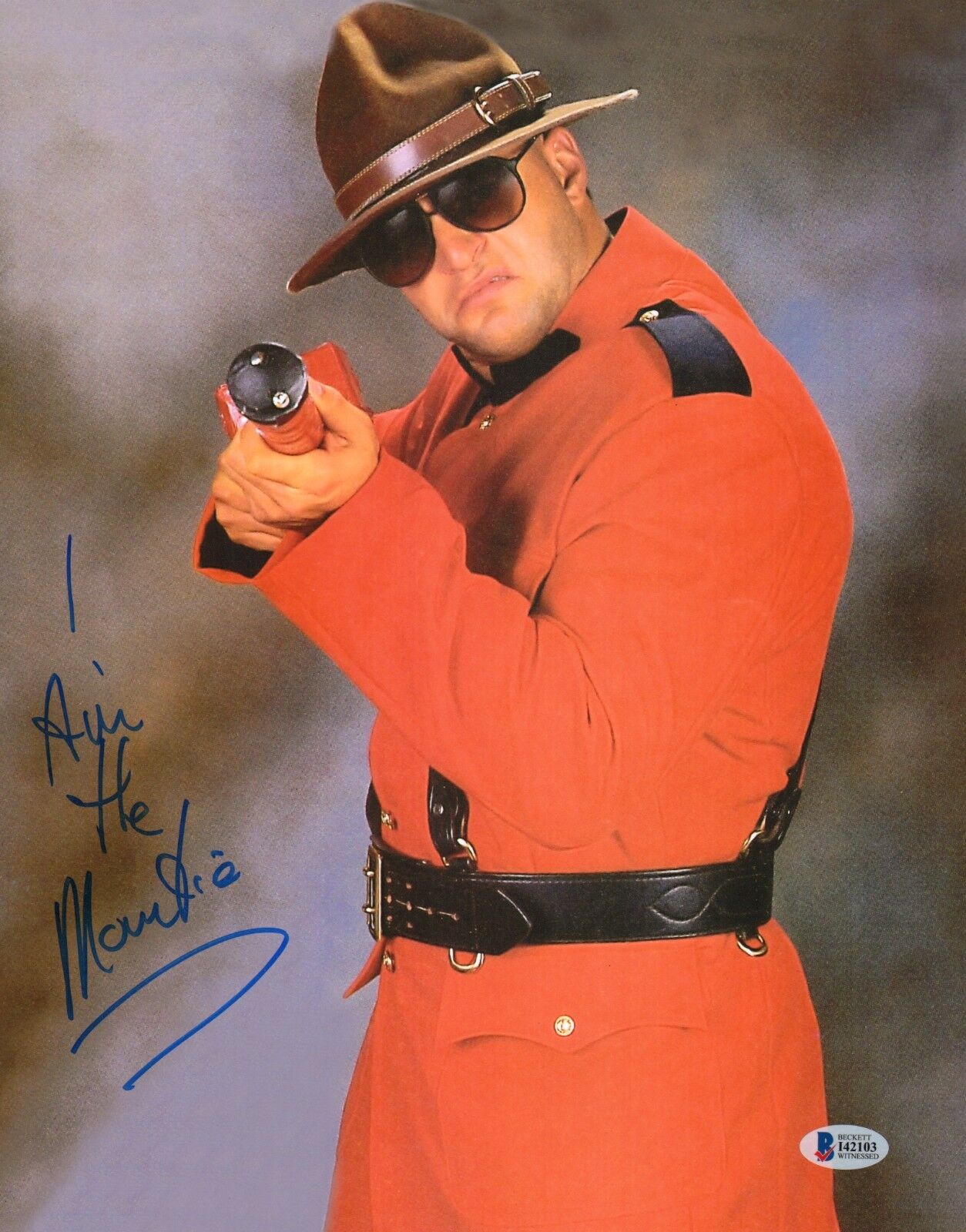 The Mountie Jacques Rougeau Signed 11x14 Photo Poster painting BAS Beckett COA WWE WWF Autograph