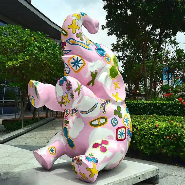 Street Decorative Colorful Fiberglass Elephant Statue