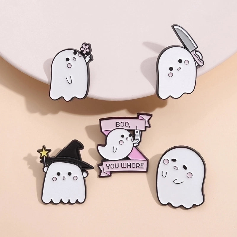 Cartoon Style Cute Pin Ghost Alloy Stoving Varnish Women’s Brooches