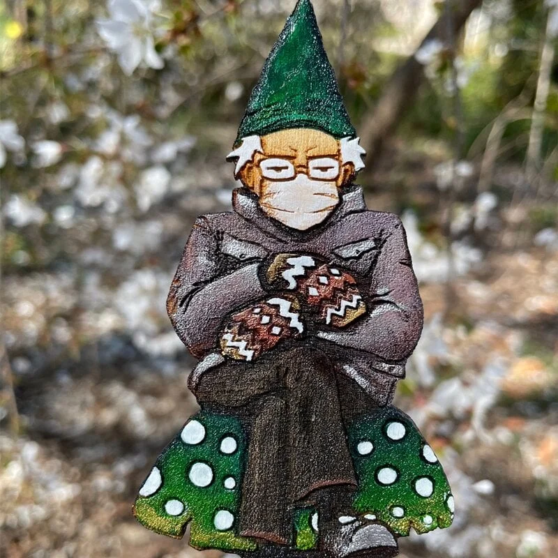 Grumpy Bernie Gnome Plant/Garden Wood Stake