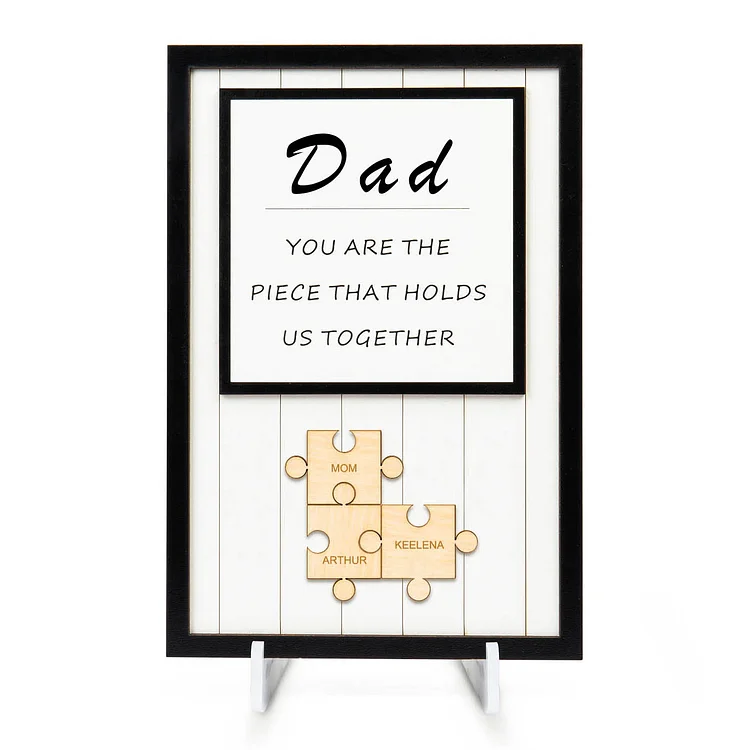 Dad Puzzle Sign Custom 3 Names Wooden Sign Family Gift for Dad