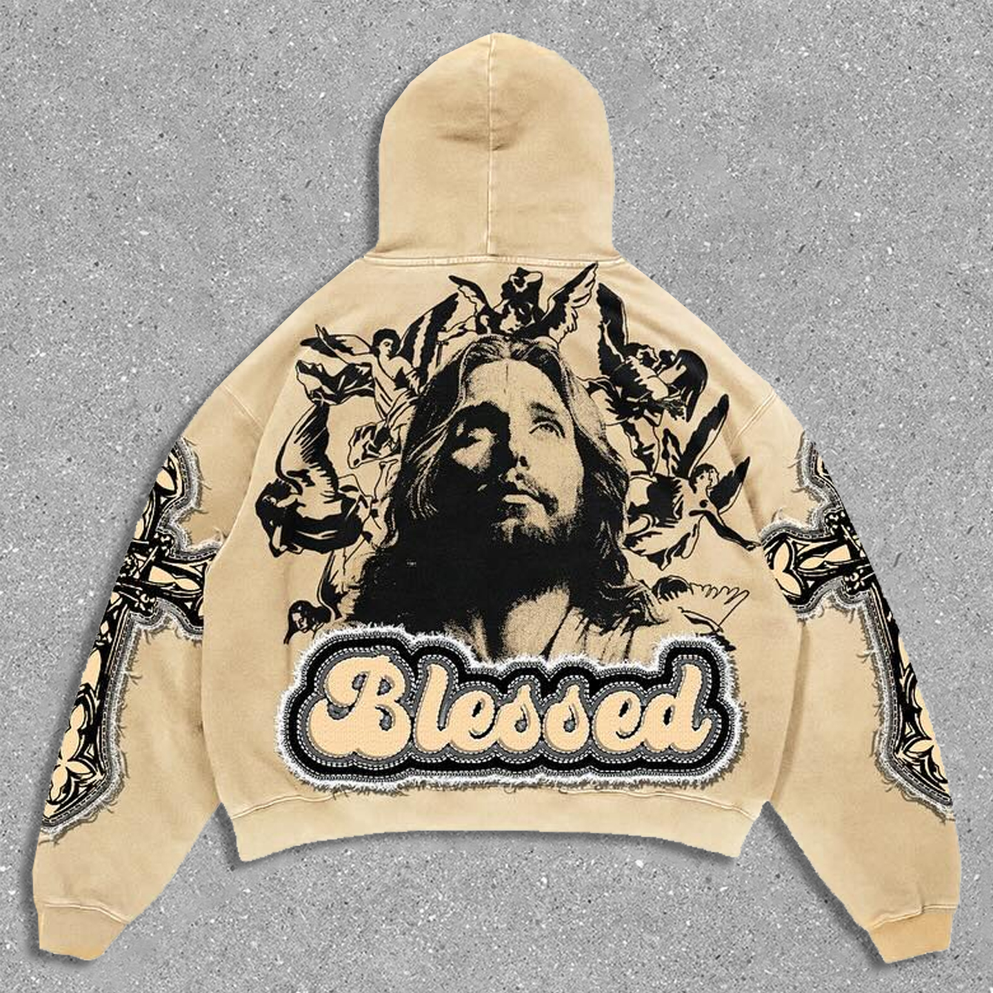 bleooed retro hoodie