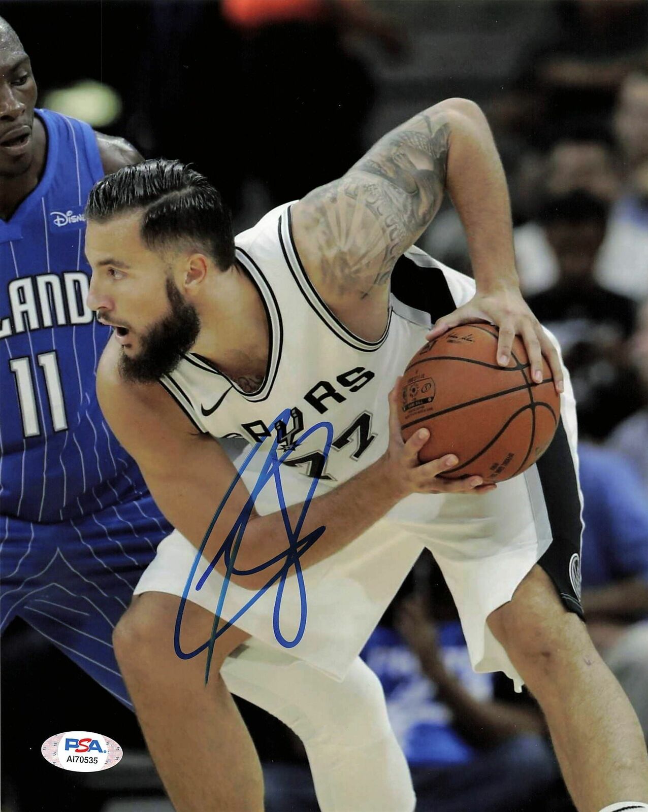 JOFFREY LAUVERGNE signed 8x10 Photo Poster painting PSA/DNA San Antonio Spurs Autographed