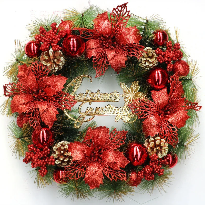 Red Christmas Balls And Berries Artificial Christmas Wreaths For Front Door