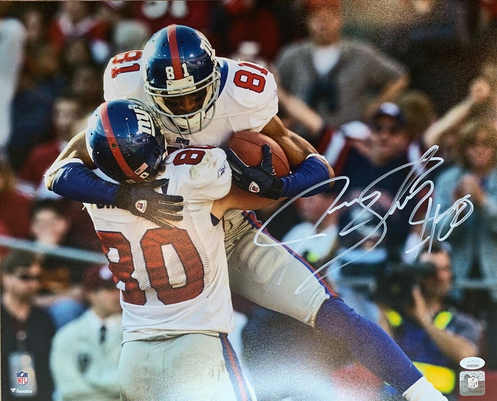 Jeremy Shockey autographed signed 16x20 Photo Poster painting NFL New York Giants JSA COA