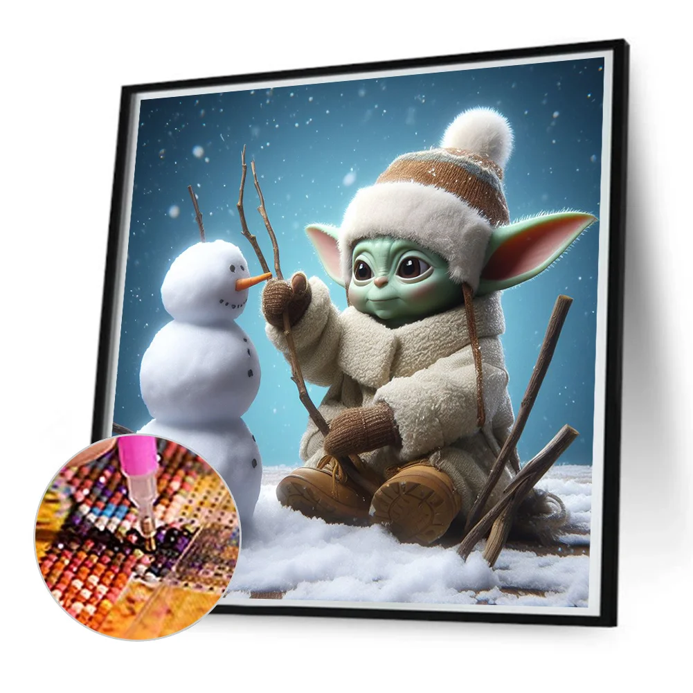 Diamond Painting - Full Round Drill - Snow Yoda(Canvas|50*50cm)