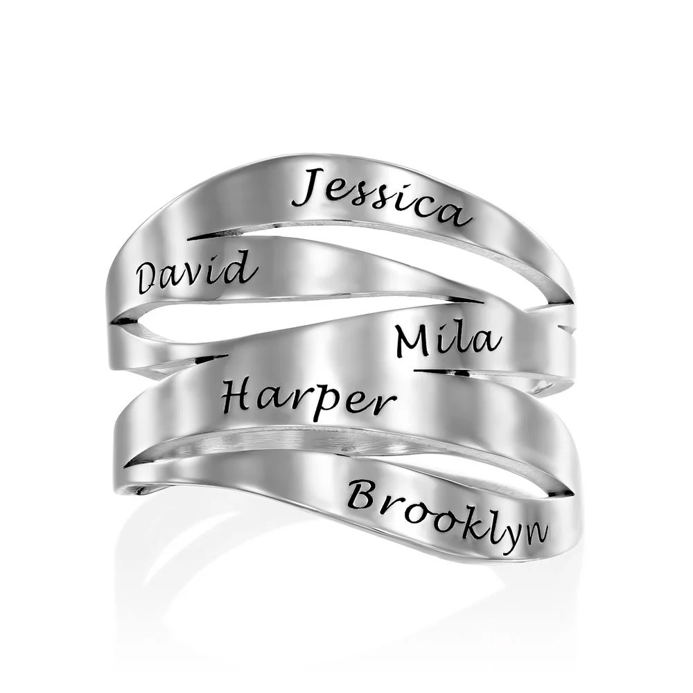 Vangogifts Custom Names/Inscriptions Ring | Best Gift for Mom Wife Girlfriend Family