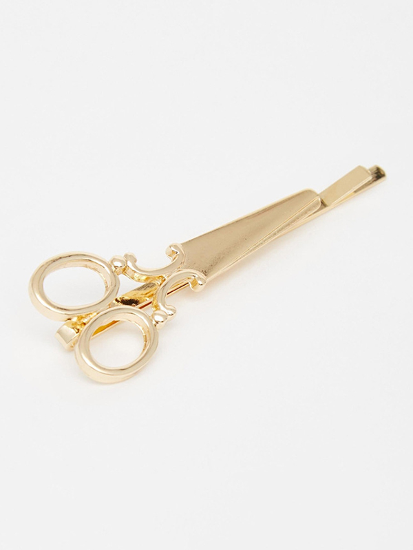 Original Stylish Solid Color Scissor Shape Hair Band GOLD-One_size